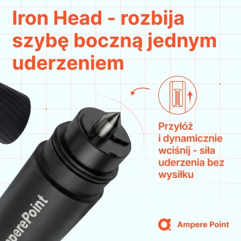 AmperePoint AmpereHammer - zbijak do szyb i przecinak do pasów
