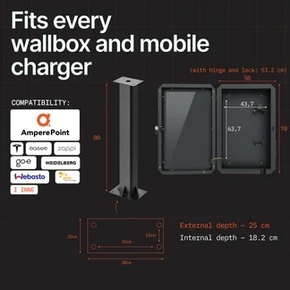 AmperePoint EV BOX + COLUMN - szafa ochronna ze słupkiem