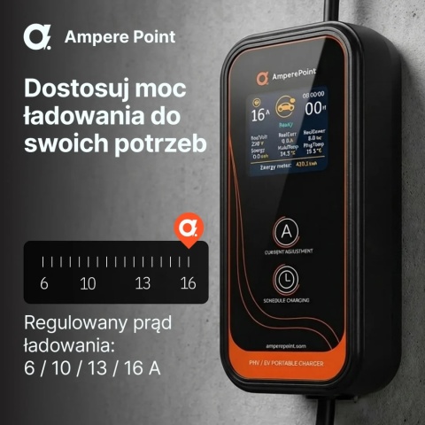 AmperePoint P35 3,7 kW Type 2 - ładowarka przenośna, 6 m