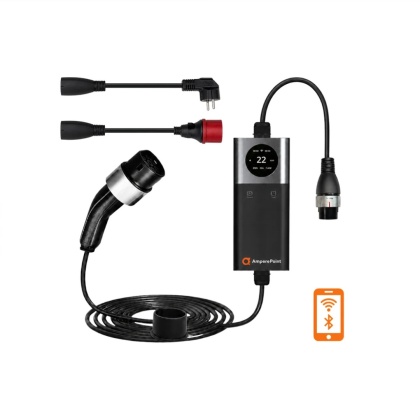 AmperePoint Q22 PRO + 2 adaptery 22 kW Type 2 - ładowarka przenośna, 7,5 m, Wi-Fi