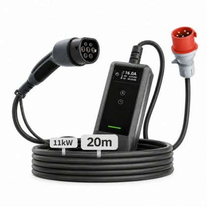 Ładowarka przenośna dé 11 kW 20 m Type 2 - CEE 16 A, Wi-Fi, Bluetooth