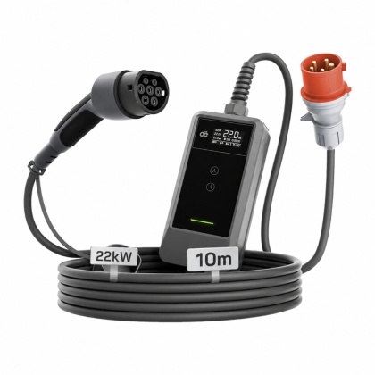 Ładowarka przenośna dé 22 kW 10 m Type 2 - CEE 32 A, Wi-Fi, Bluetooth